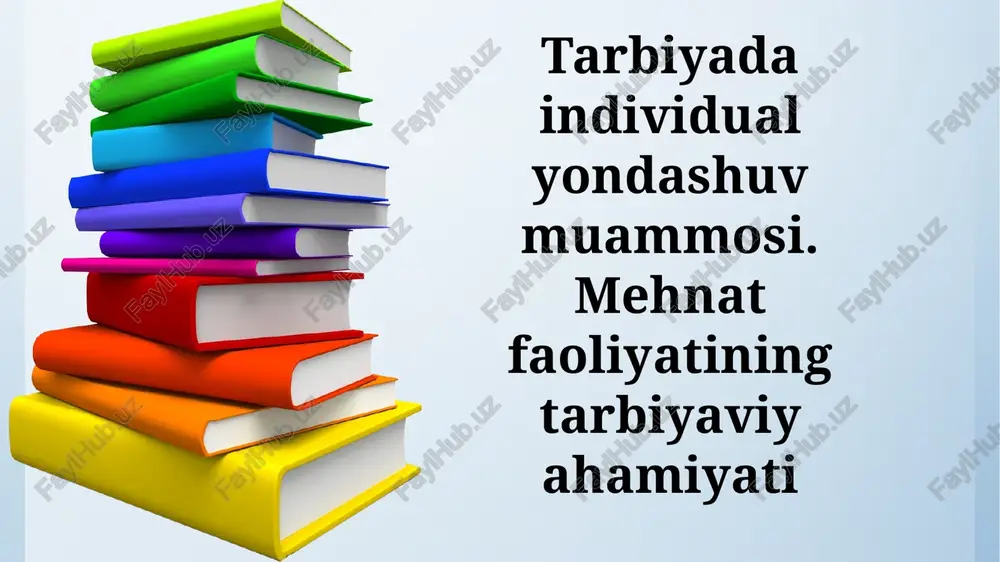individual yondashuv va mehnat faoliyatining integratsiyasi — PPTX