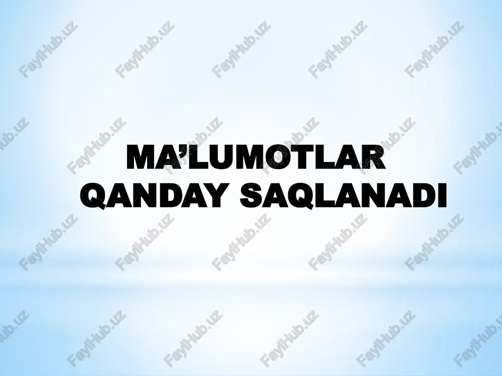 ma’lumotlar qanday saqlanadi — PPTX