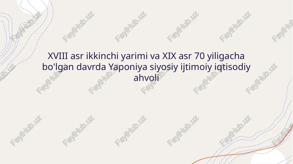tokugava syogunati hukmronligi — PPTX