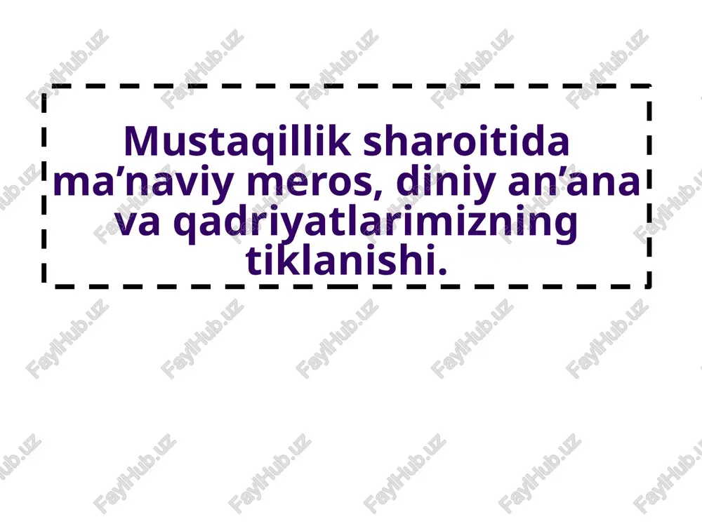 ma'naviy merosning tiklanishi — PPTX