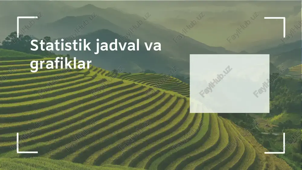 statistik jadvallar — PPTX