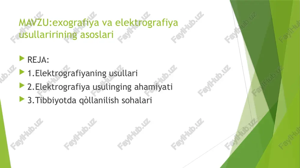 elektrografiya usullari — PPTX
