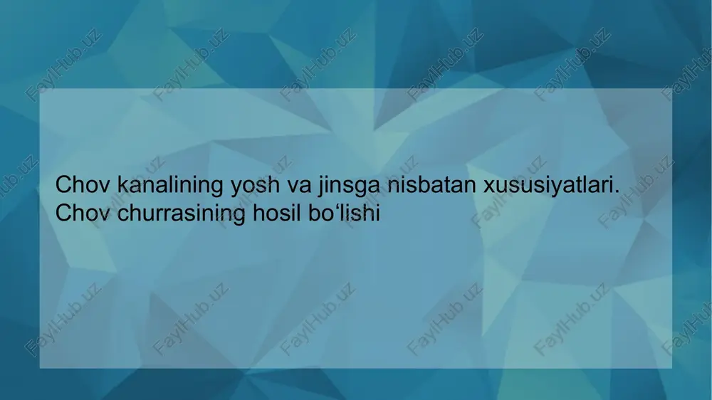 chov churrasi hosil bo'lishi — PPTX