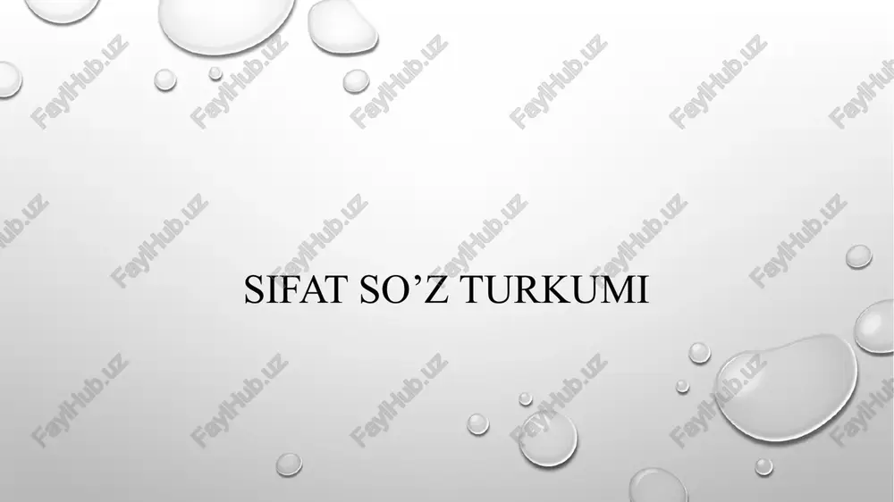 sifat so‘z turkumi — PPTX
