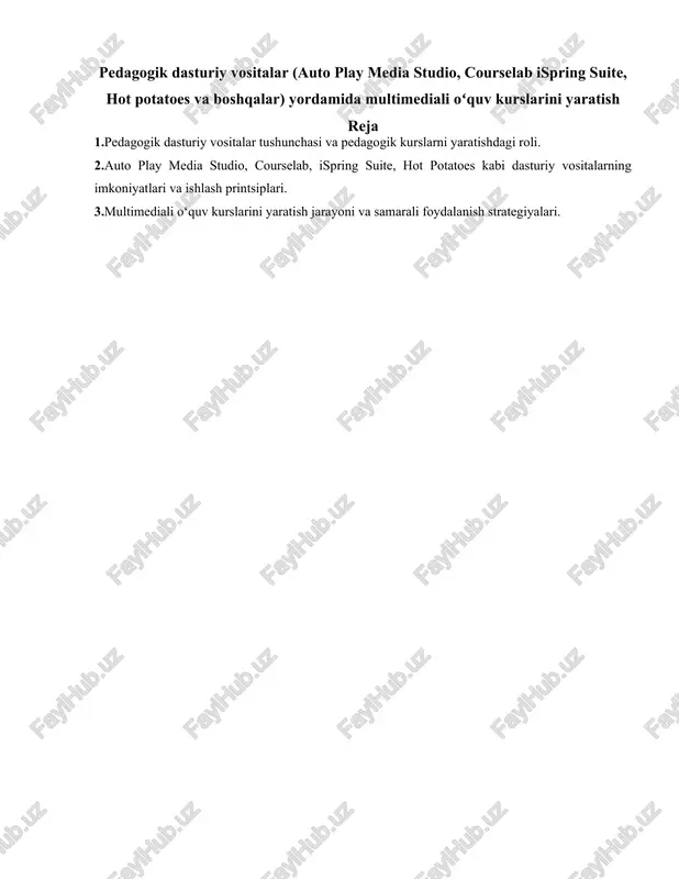 pedagogik dasturiy vositalar — DOCX