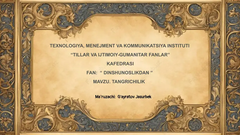 tangrichilik — PPTX