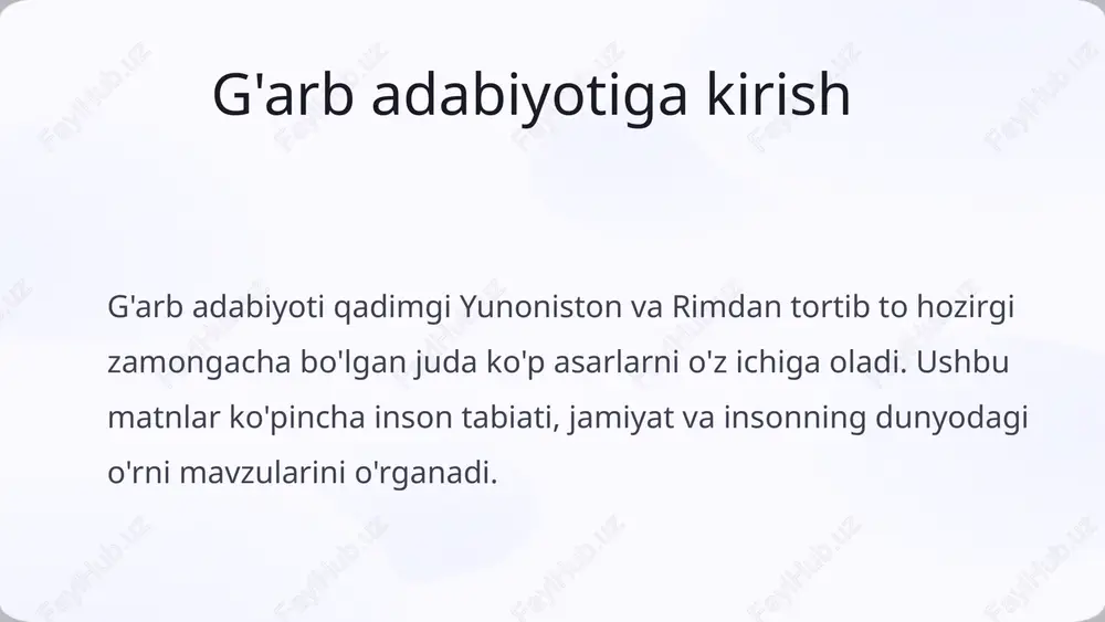 g'arbadabiyotigakirish — PPTX