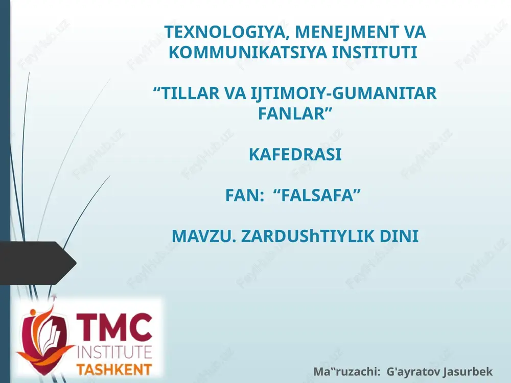 zardushtiylik dini — PPTX