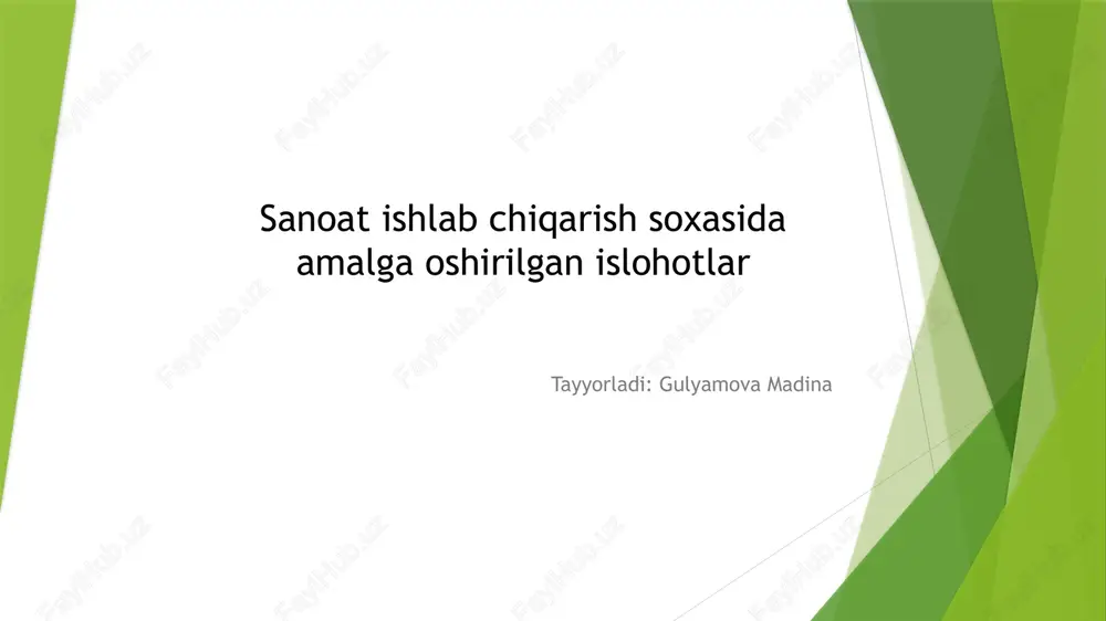 sanoat ishlab chiqarishning kelajagi — PPTX