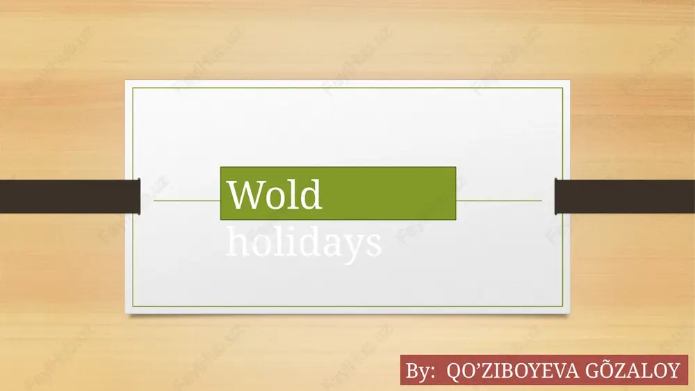 wold holidays — PPTX