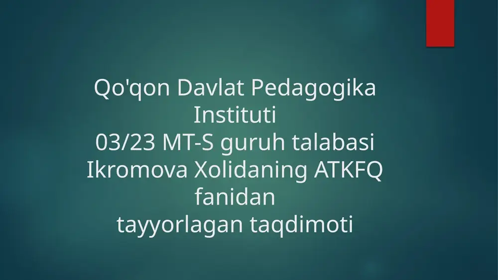 kompyuter grafikasi tushunchasi — PPTX