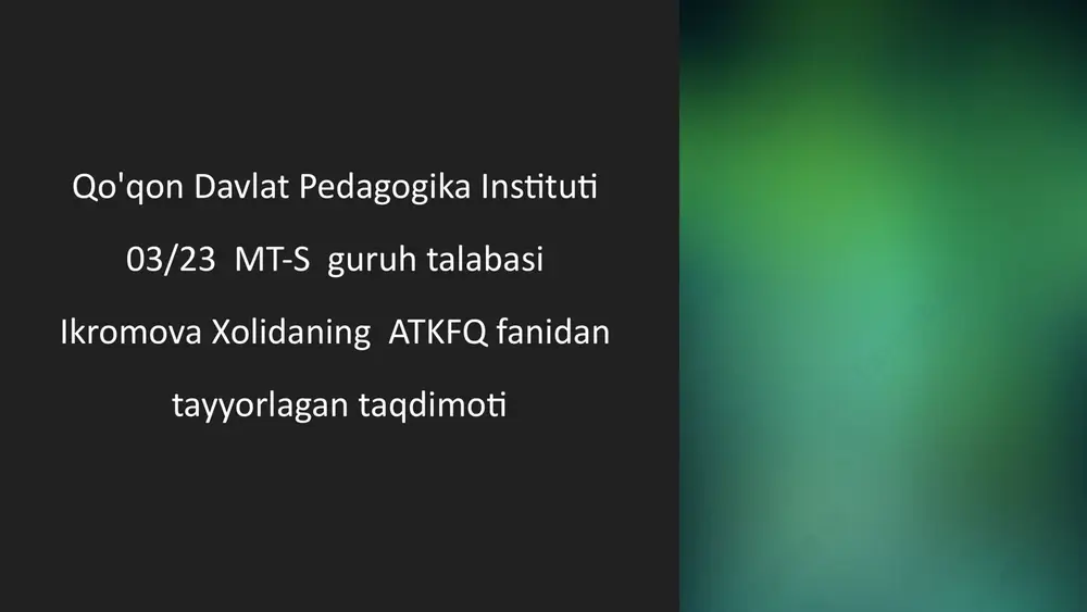 kompyuter grafikasi turlari — PPTX