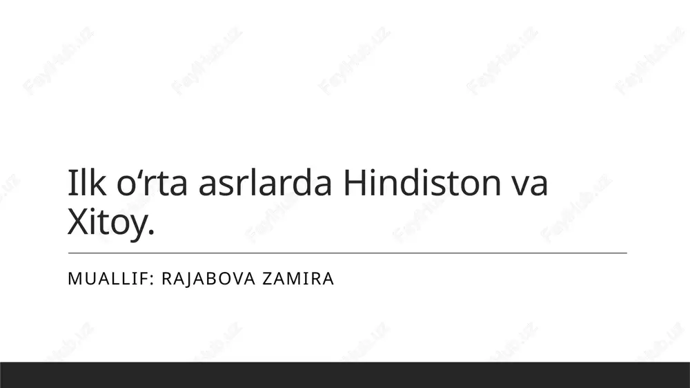 hindiston va xitoyning o‘rta asrlardagi tarixi — PPTX