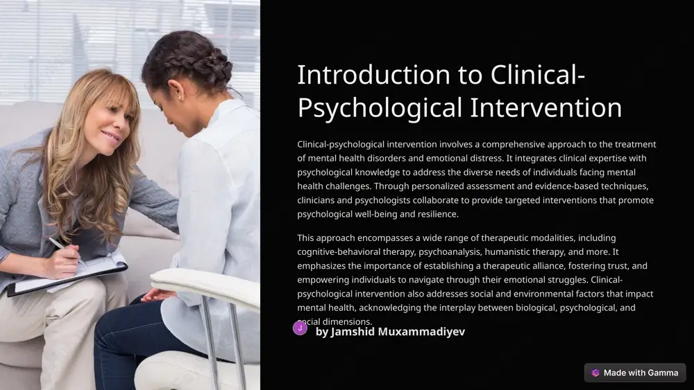introduction to clinical-psychological intervention — PPTX