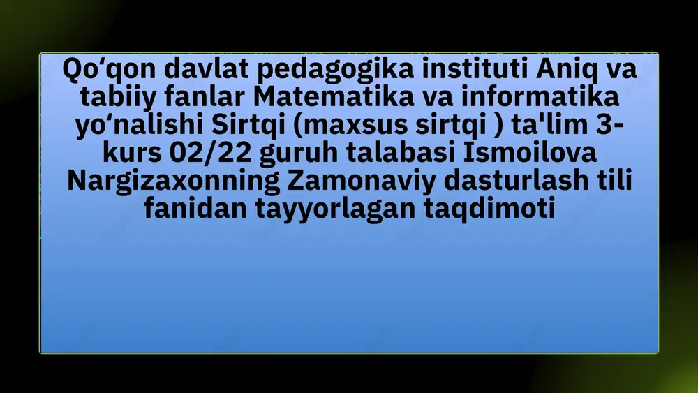 pythondasturlashmuhitidafunksiyalari — PPTX