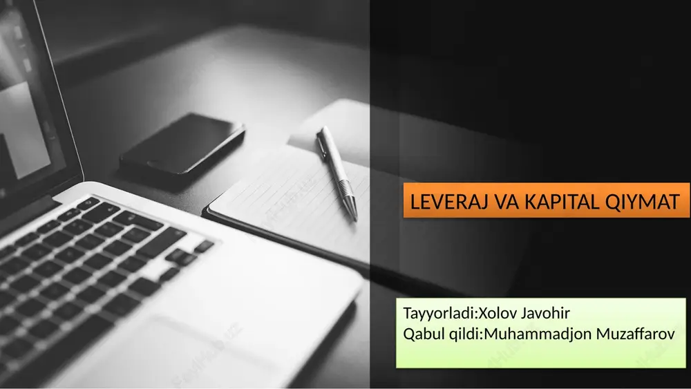 leveraj va kapital qiymat — PPTX
