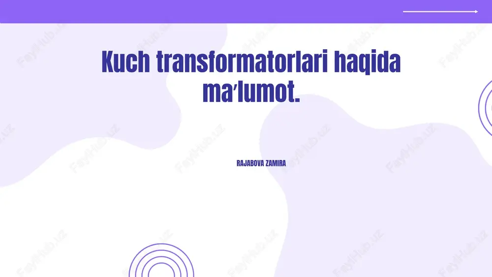 kuch transformatorlari — PPTX