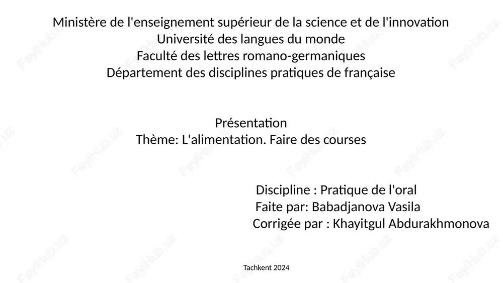 l'alimentation: un enjeu quotidien — PPTX