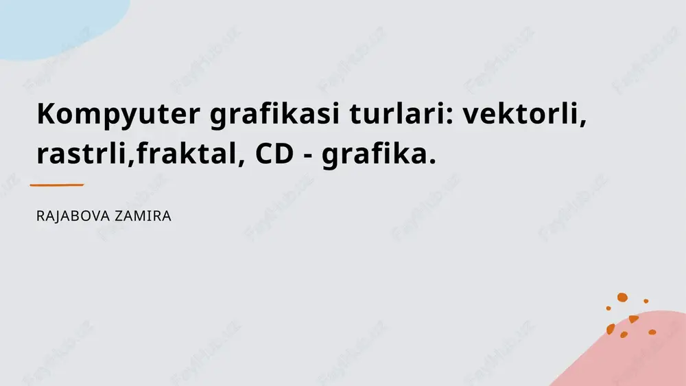 kompyuter grafikasi turlari — PPTX