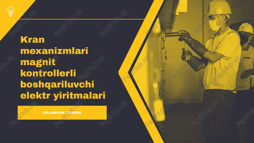 kran mexanizmlari magnit kontrollerli boshqariluvchi elektr yiritmalari — PPTX