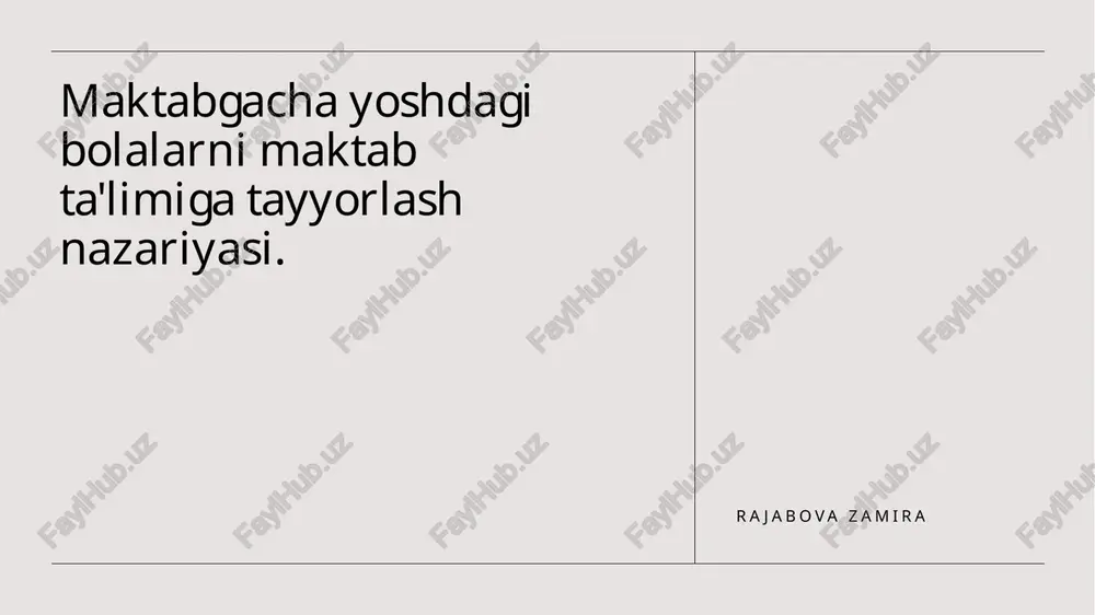 maktabgacha ta'lim nazariyasi — PPTX