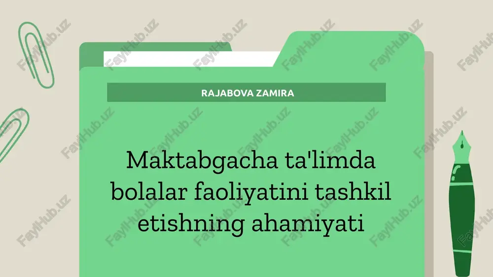 bolalar faoliyatini rivojlantirish — PPTX