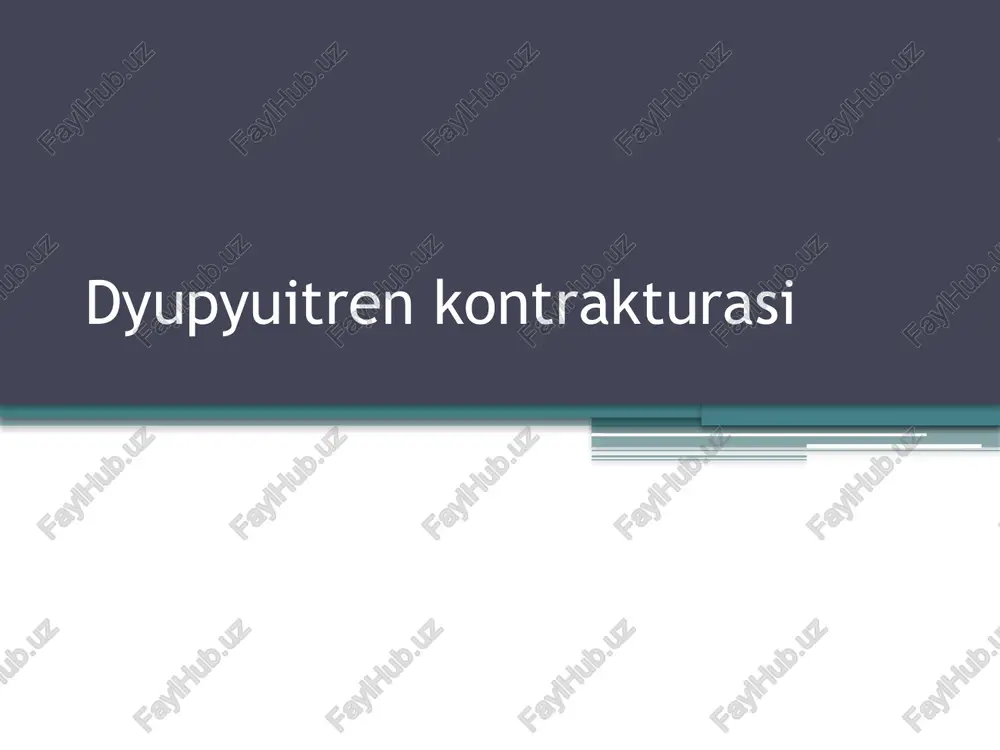 dyupyuitren kontrakturasi — PPTX