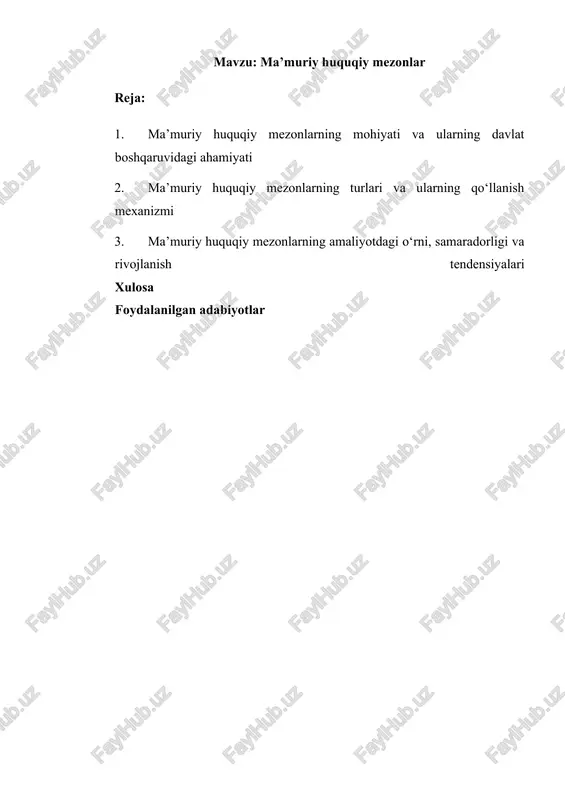 ma’muriy huquqiy mezonlar — DOCX