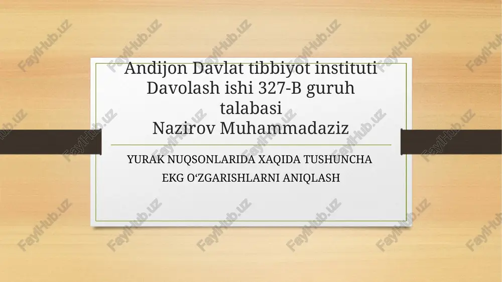 yurak nuqsonlari ekg — PPTX