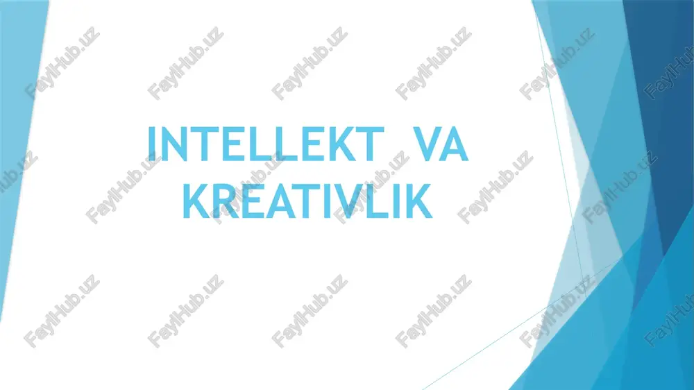 intellect va kreativlik — PPTX