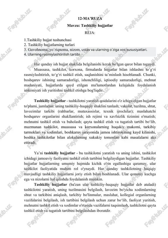 tashkiliy hujjatlar — DOCX