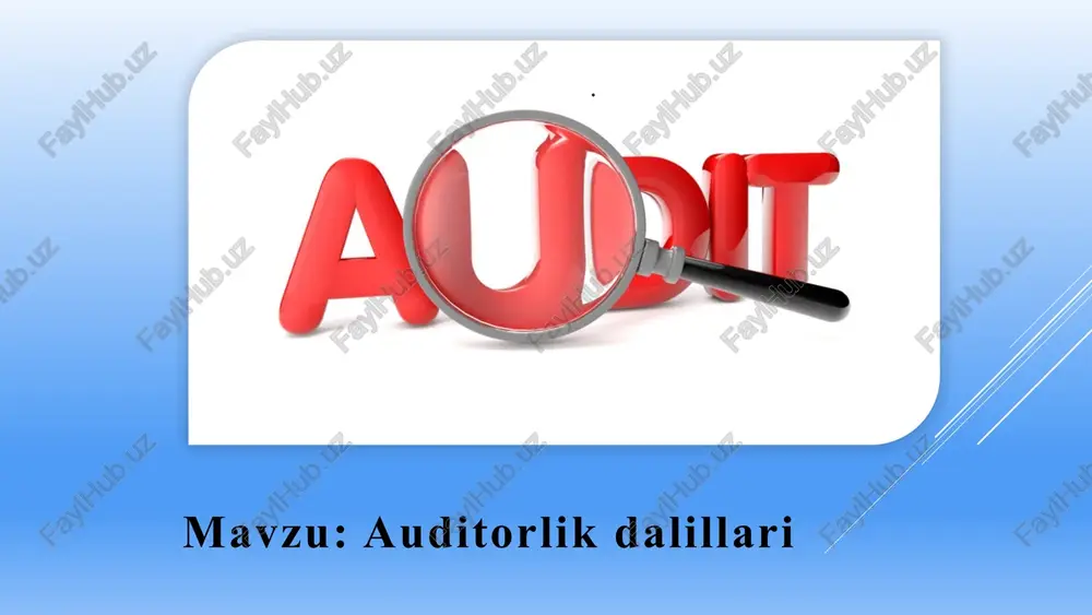 auditorlikdalillari — PPTX
