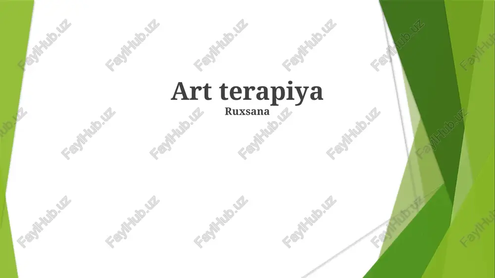 san'at terapiyasi — PPTX