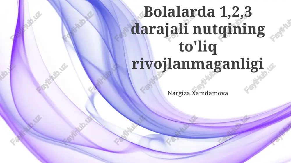 kam rivojlangan nutq darajalari — PPTX