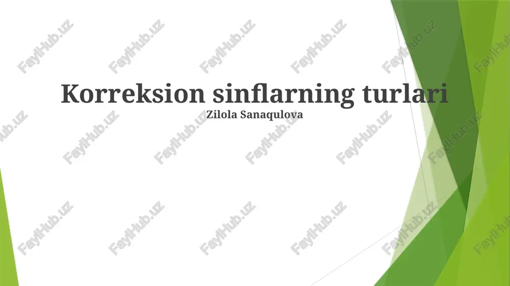 korreksion sinflarning turlari — PPTX