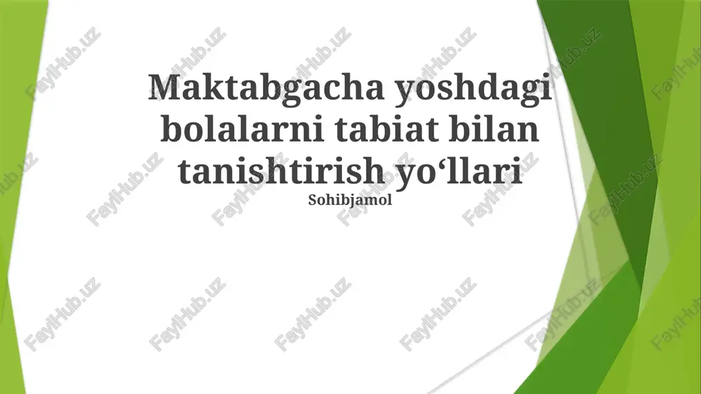 tabiat bilan tanishtirish metodlari — PPTX