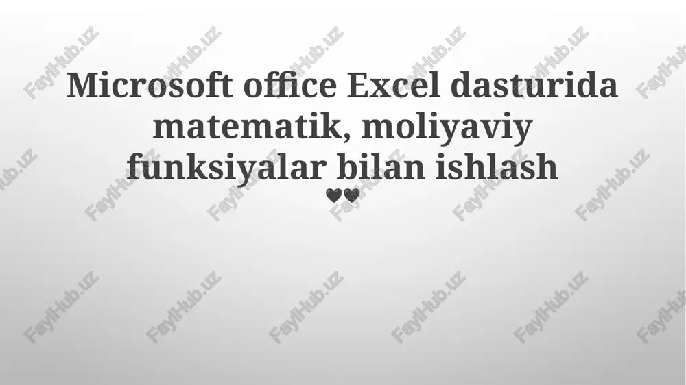 microsoft office excel — PPTX
