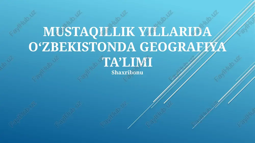 geografiya ta’limi — PPTX