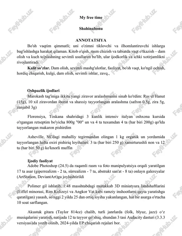 oshpazlik ijodlari — DOCX