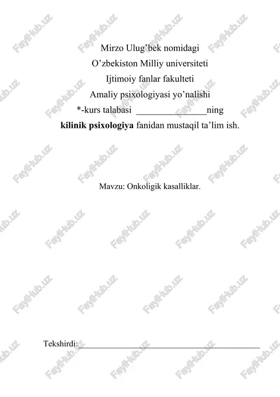 onkoligik kasalliklar — DOCX