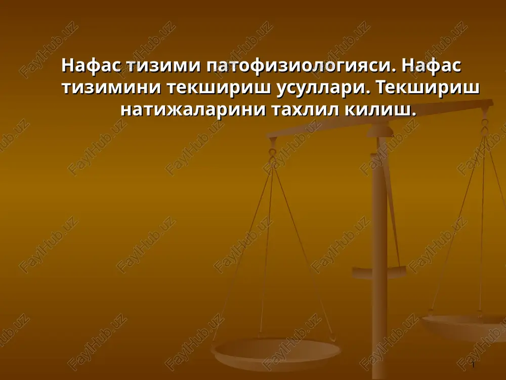 nafas tizimi patofiziologiyasi — PPT