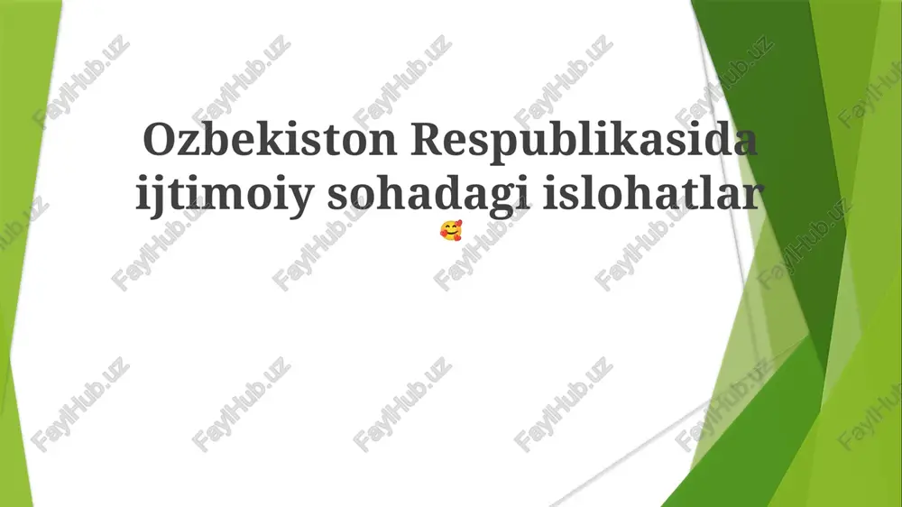 ijtimoiy islohotlar — PPTX
