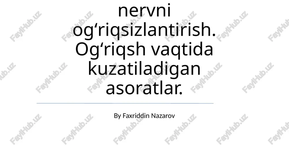 post-alveolyar nerv blok — PPTX