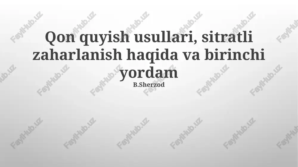 sitrat zaharlanishi — PPTX