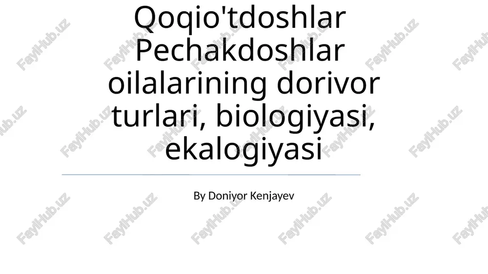 qoqio'tdoshlar va pechakdoshlar — PPTX