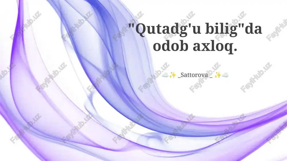 qutlug' bilig — PPTX