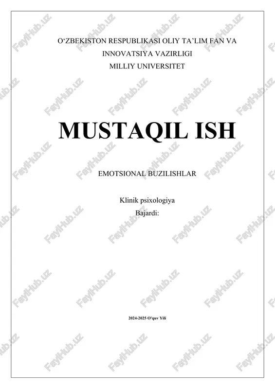 emotsional buzilishlar — DOCX
