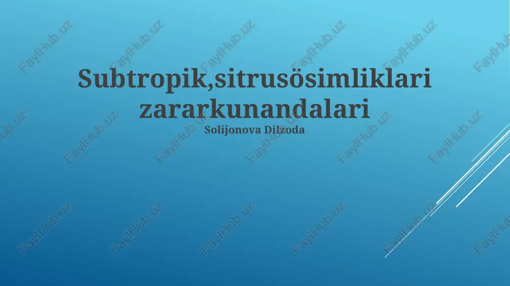 sitrus zararkunandalari: aniqlash va biologiyasi — PPTX