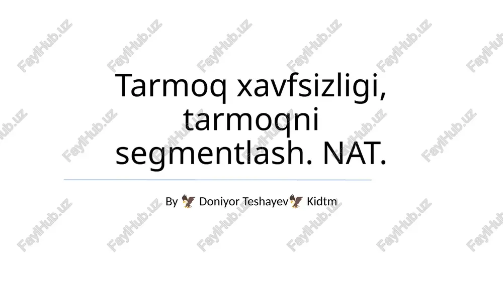 tarmoq xavfsizligi va segmentatsiya — PPTX