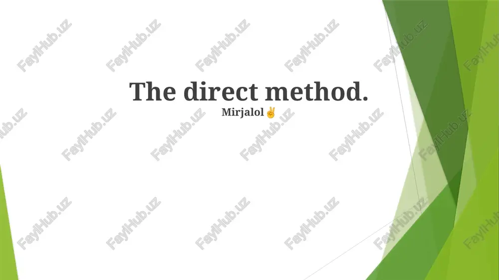principles of the direct method — PPTX